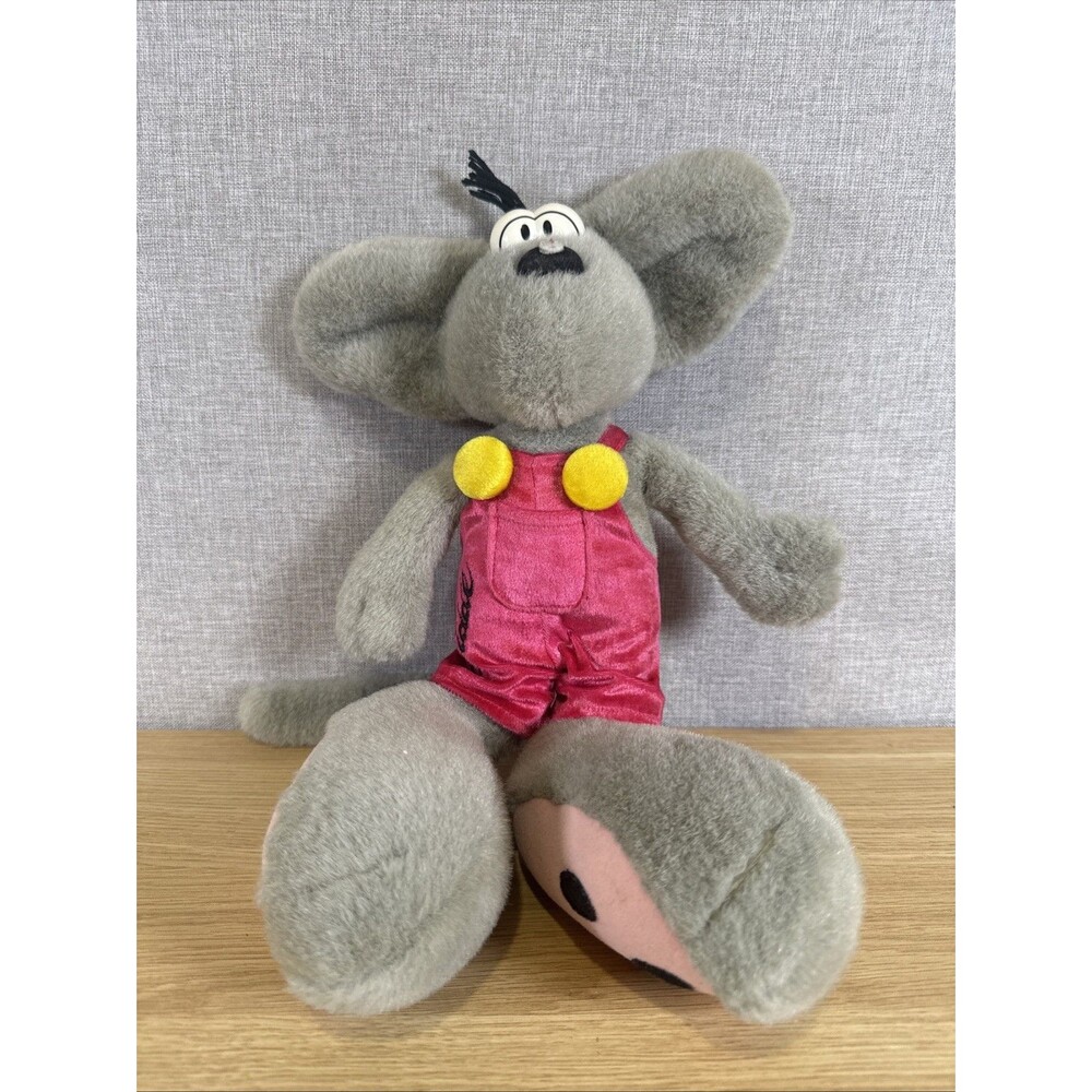 Diddle Mouse Plush 12" Thomas Goletz Gray Mouse Pink Overalls Vintage